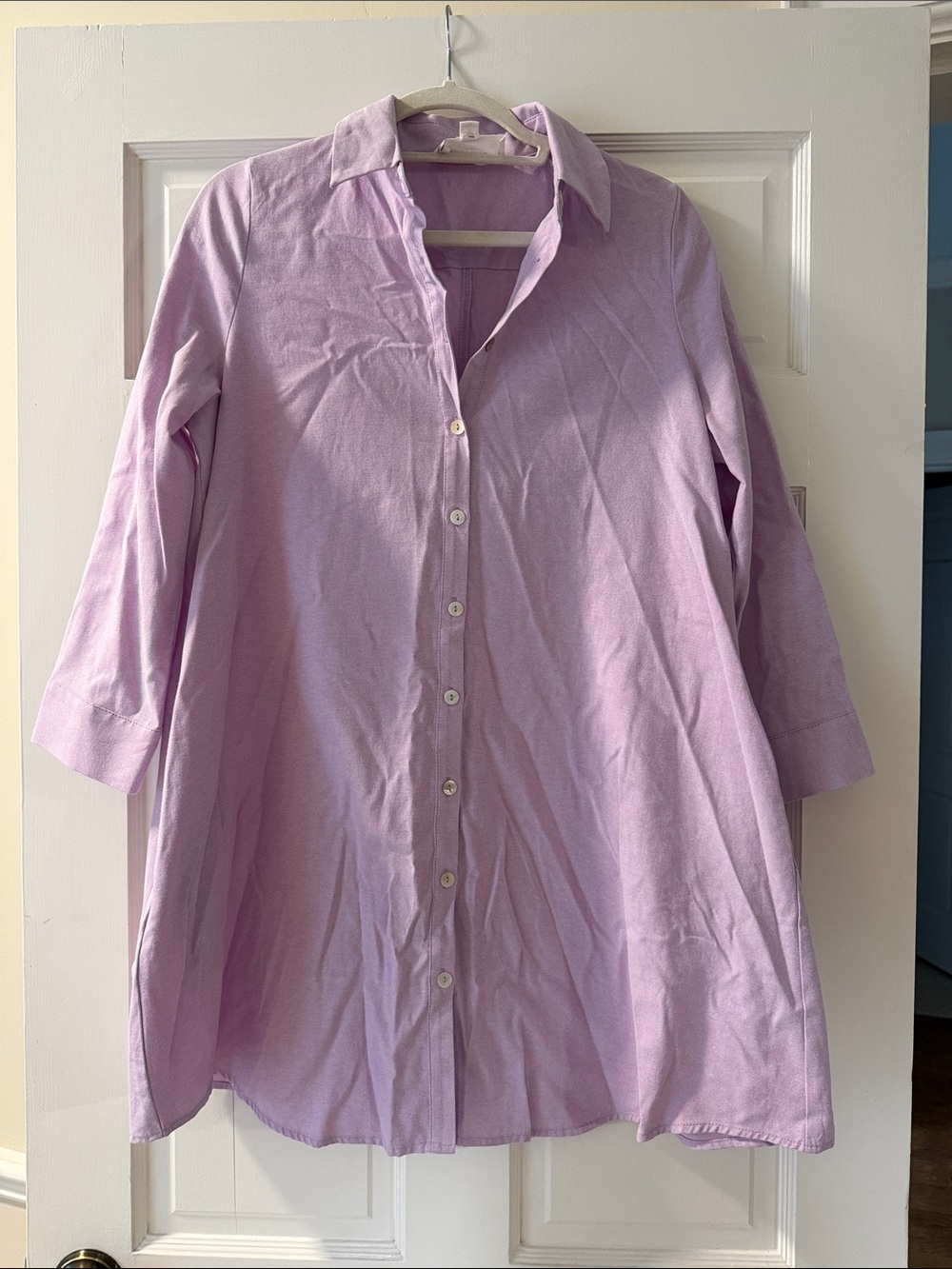 Tuckernuck Lavender Button-Front Longline Shirt Dress